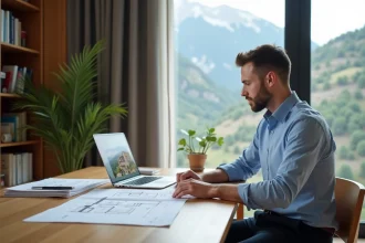 Homme consultant des documents immobiliers pour acheter un appartement en Andorre