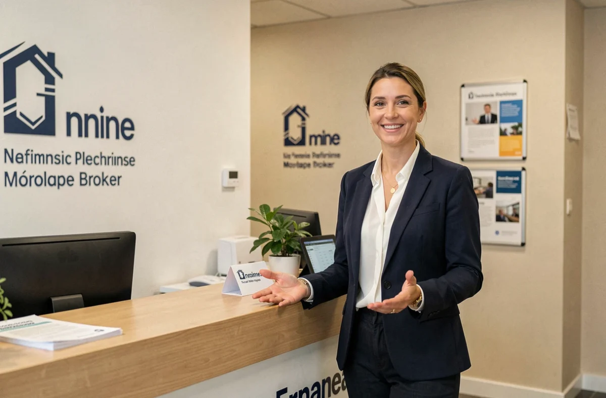 Courtière Artémis Courtage accueillant un client dans une agence franchisée en Île-de-France