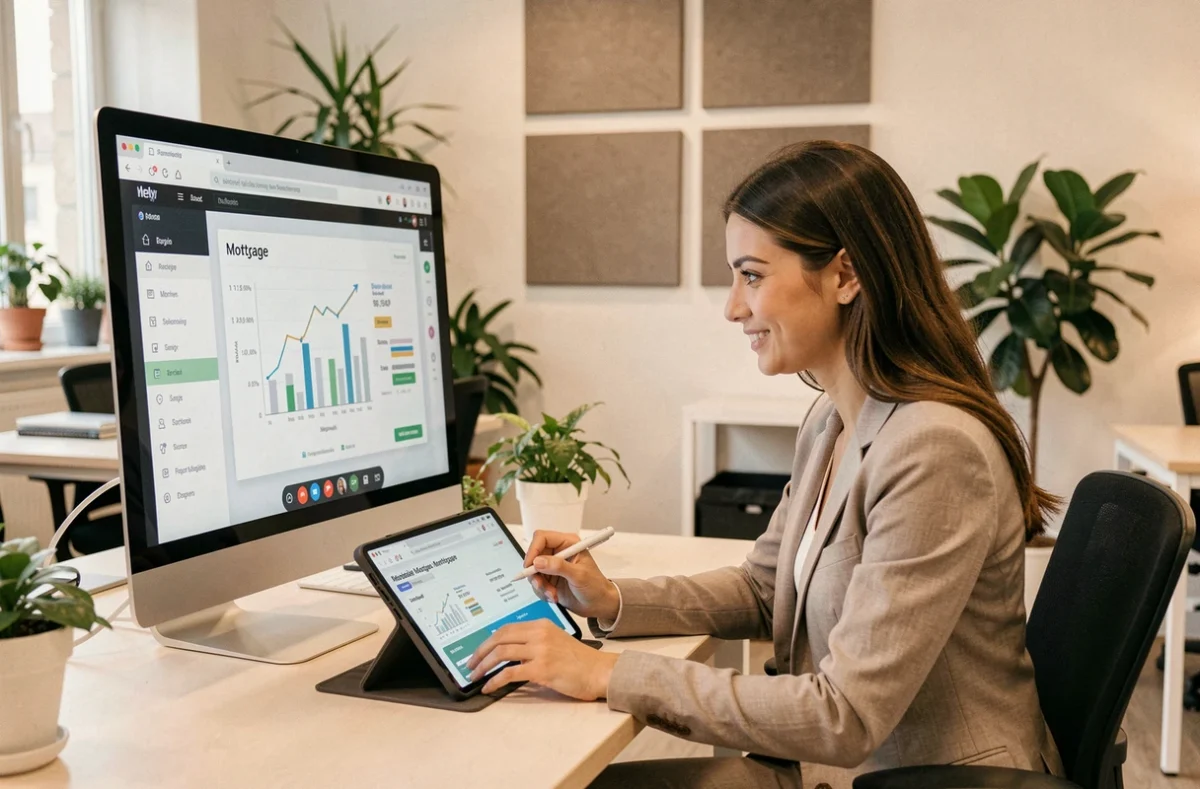 Conseillère Empruntis réalisant un conseil personnalisé en ligne pour un prêt immobilier