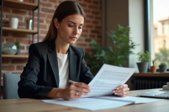 Femme d'affaires à Lyon dans un bureau moderne