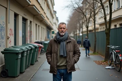 Homme d'âge moyen dans un environnement urbain dégradé à ChampssurMarne