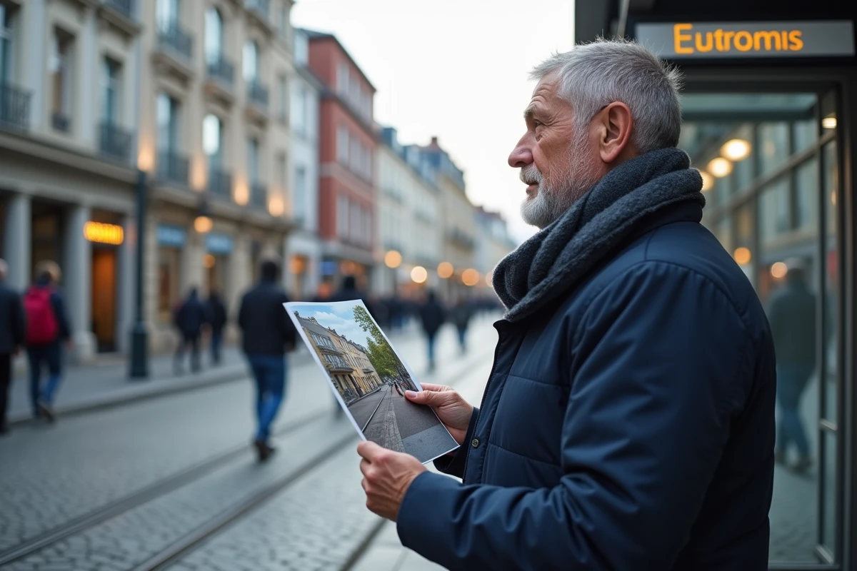 Homme regardant des appartements à Lille