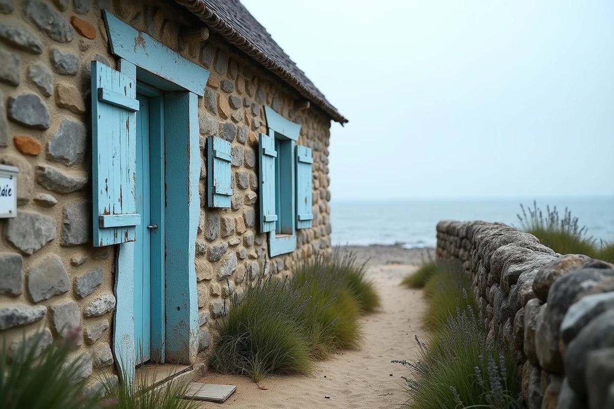 Maison de pêcheur à vendre avec accès direct à la plage en bord de mer atlantique