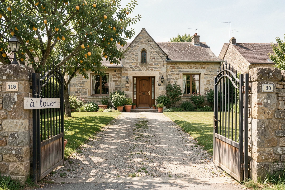 Maison en pierre avec jardin arboré à louer dans un village du département 43 en Haute-Loire
