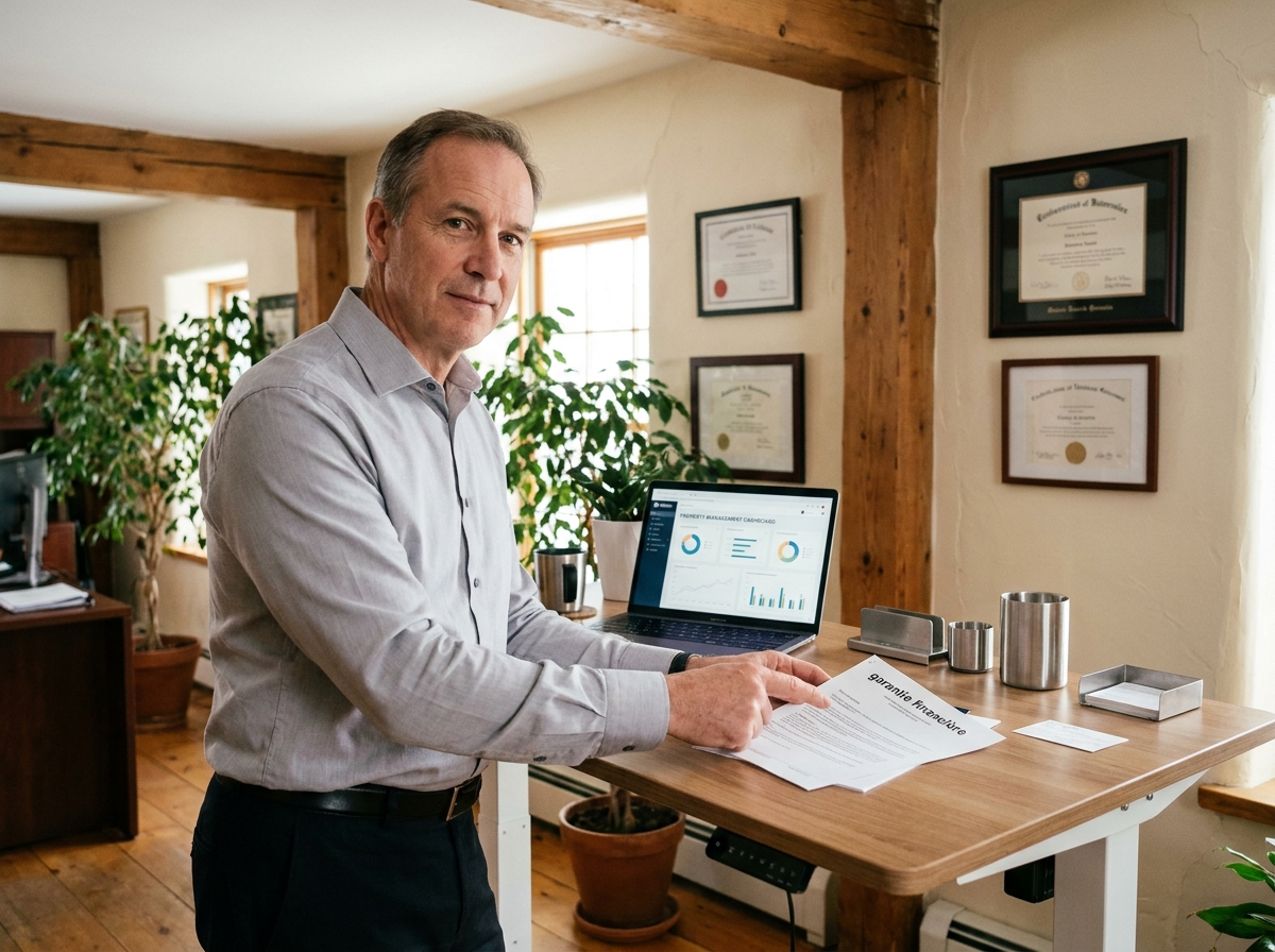 Professionnel de l'immobilier présentant une garantie financière pour gestion locative