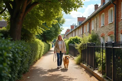Rue pavillonnaire typique de Nogent-sur-Marne avec maisons en brique et jardins arborés