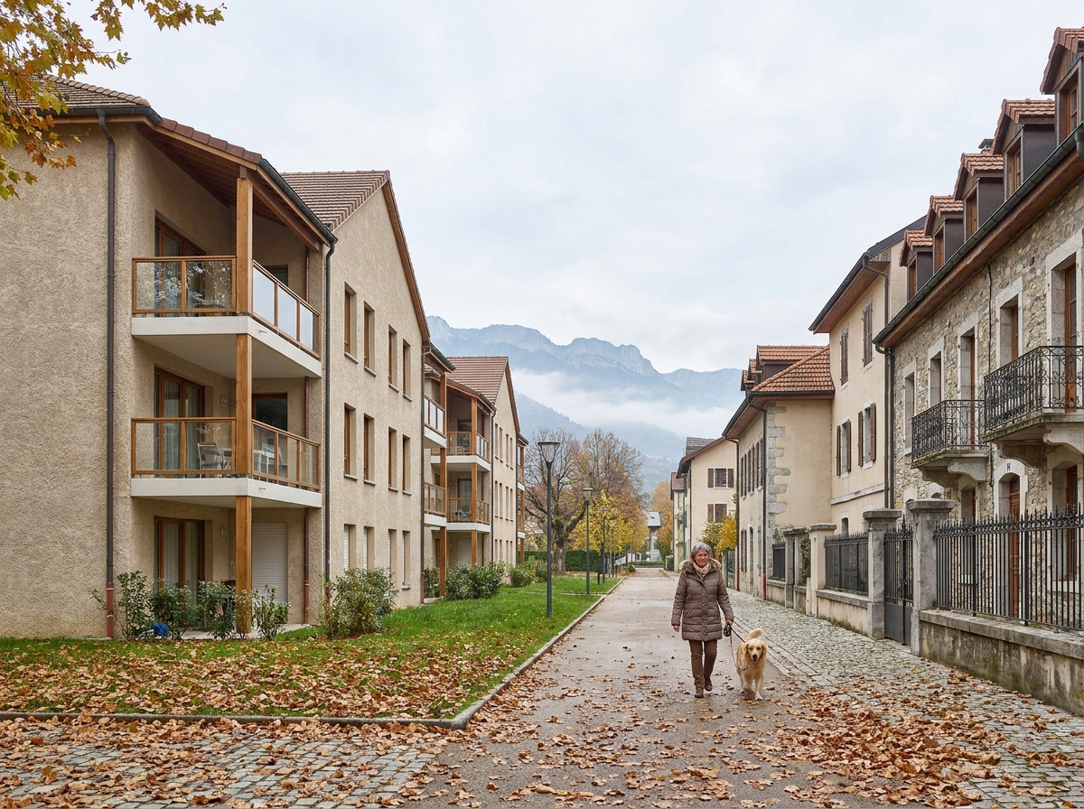Quartier résidentiel paisible de Thonon-les-Bains mêlant immobilier neuf et ancien
