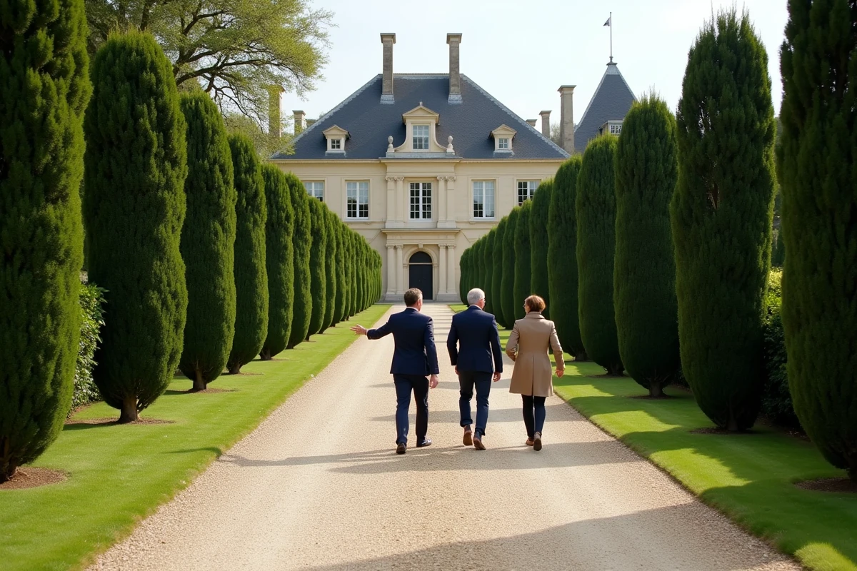 Visite d'un château bordelais à vendre avec un agent immobilier spécialisé en domaines viticoles